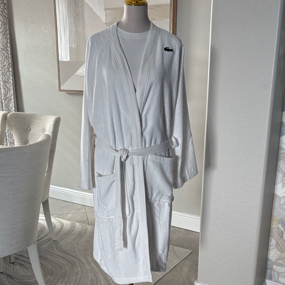 NWT Lacoste Classic Pique White Robe - Picture 2 of 10